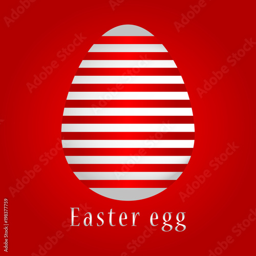 Easter egg on a red background. Vector illustration