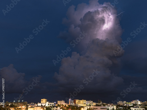 Lightning Storm Cloud in Miami Beach Florida