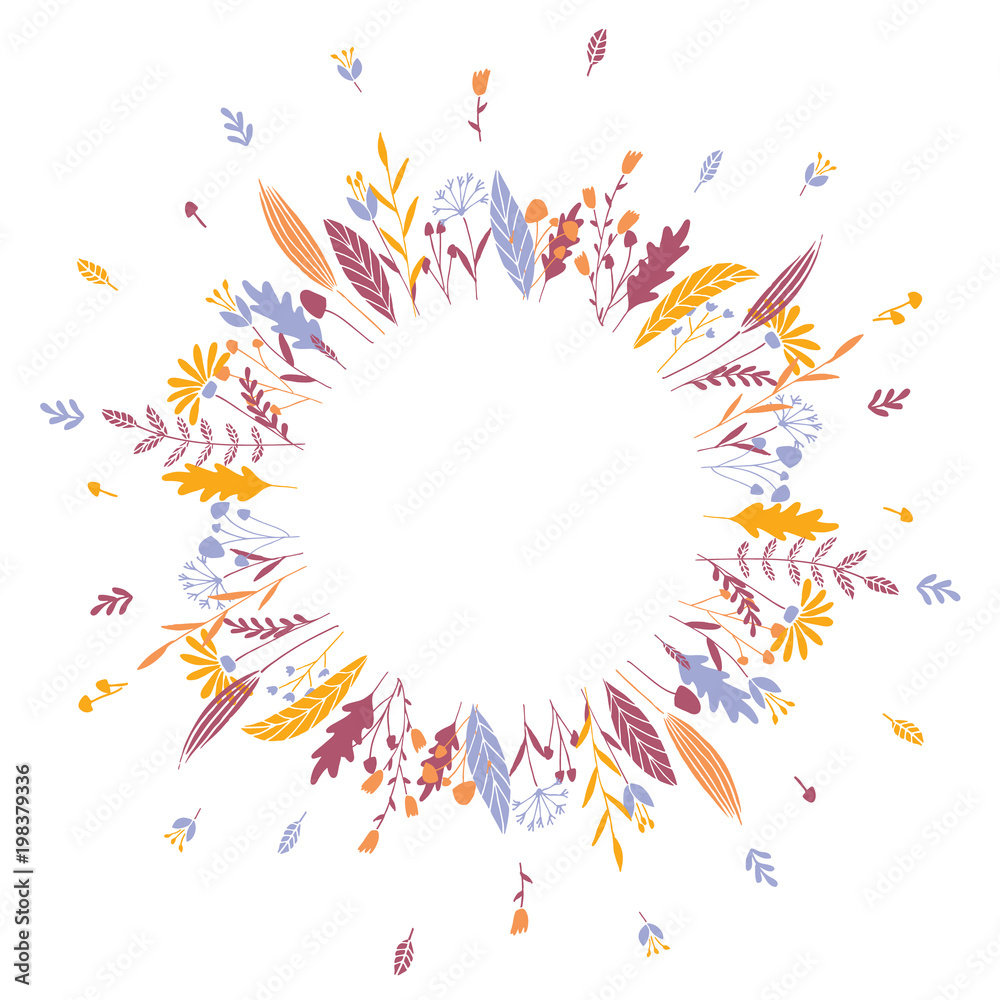 Floral round wreath. Floral round wreath.