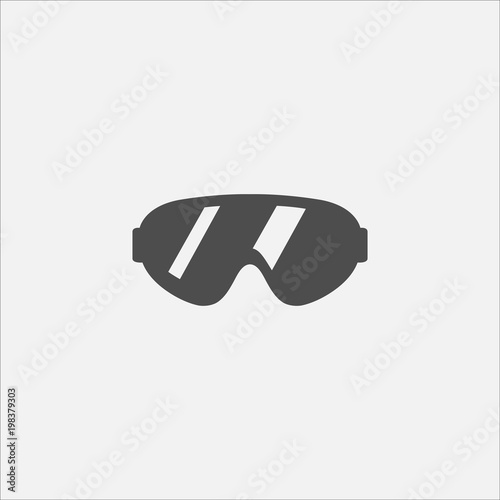 Glasses symbol flat icon for web in trendy flat style isolated on grey background