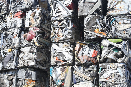 Scrap metal, wrecked and crushed parts