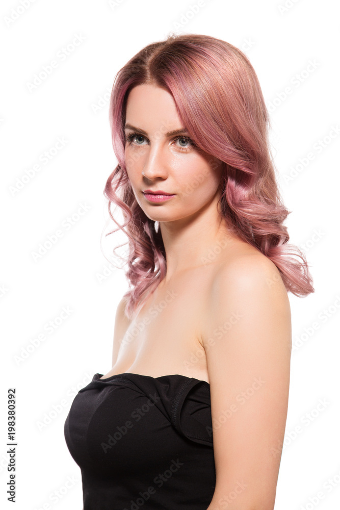 Portrait of beautiful female model on white background Portrait of beautiful female model on white background