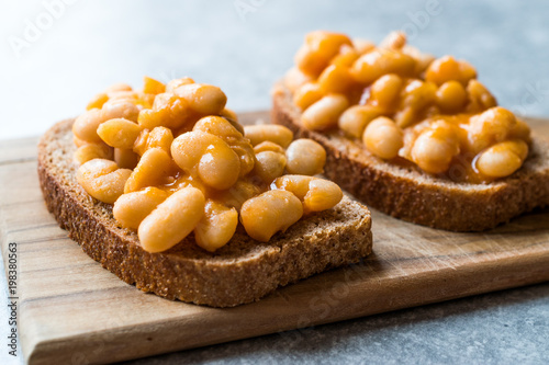 Baked Beans with Toast Bread photo