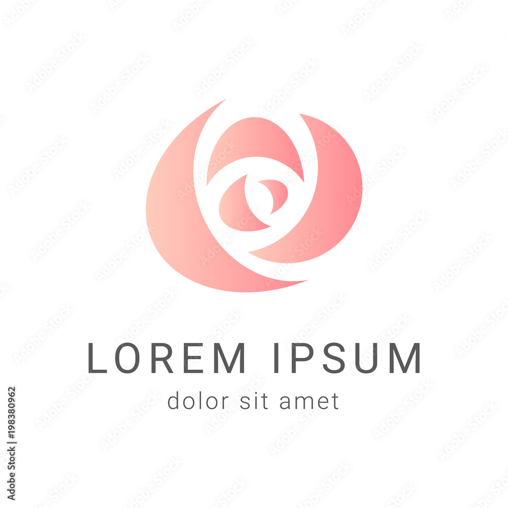 rose vector logo design template, minimal petal beauty icon, salon floral abstract sign, vector illustration rose vector logo design template, minimal petal beauty icon, salon floral abstract sign, vector illustration