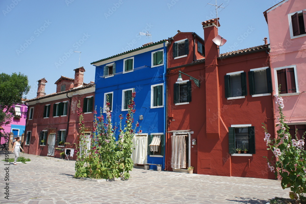 Colorful houses in Burano island in Venice, Italy