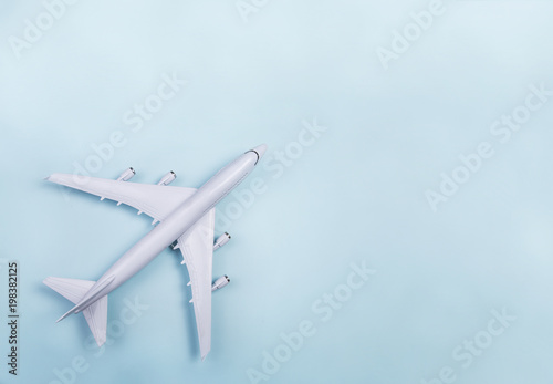Model plane,airplane on blue pastel color