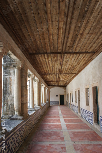 Passage hall in old castle Tomar  Portugal