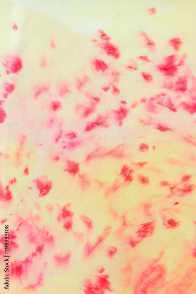 Abstract red yellow background, pastel pattern, yellow and red colors in liquid, stains on milk, pop art, minimalistic background, blank for designer Abstract red yellow background, pastel pattern, yellow and red colors in liquid, stains on milk, pop art, minimalistic background, blank for designer