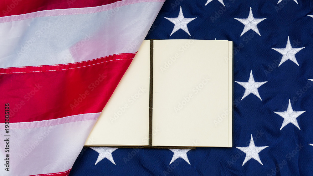 Flag of Unired States of America with note on it. Flag of Unired States of America with note on it.