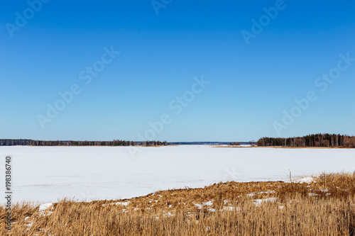 Winter landscape in sunny weather