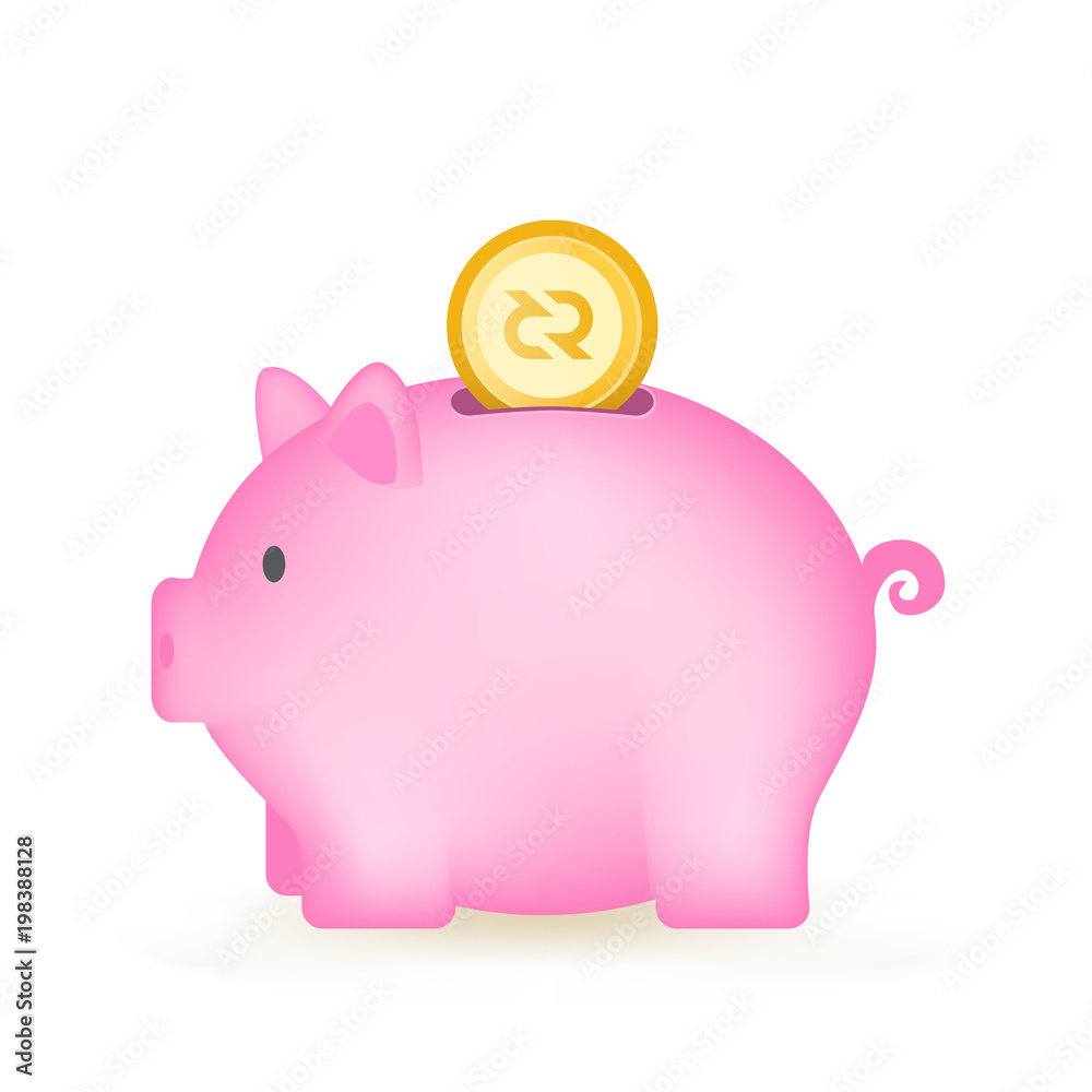 DeCred Cryptocurrency Coin Piggy Bank Savings DeCred Cryptocurrency Coin Piggy Bank Savings