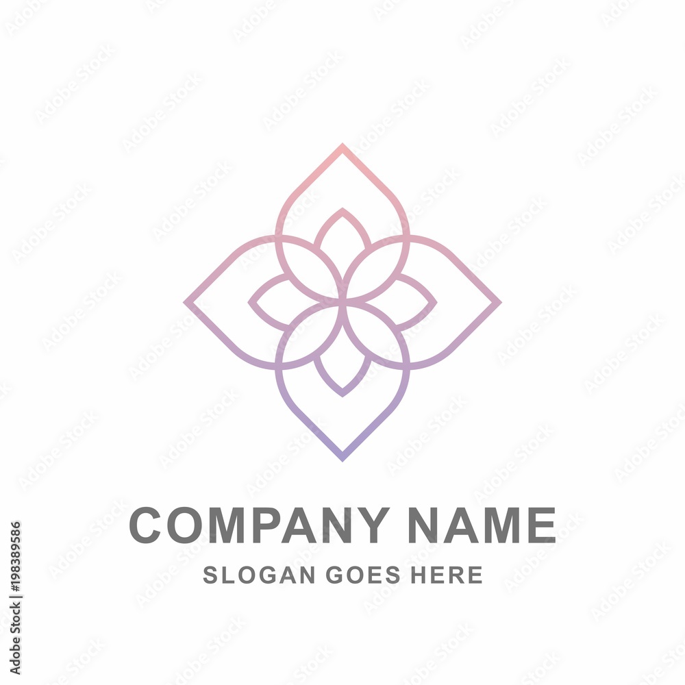Geometric Clover Flowers Motif Pattern Beauty Cosmetic Aromatherapy Fashion Business Company Stock Vector Logo Design Template Geometric Clover Flowers Motif Pattern Beauty Cosmetic Aromatherapy Fashion Business Company Stock Vector Logo Design Template