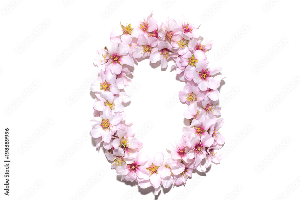 Letter of the English alphabet from flowers
