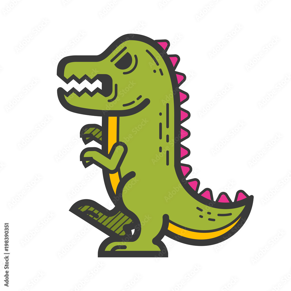 Graphic dinosaur. Vector clip art in flat simple style Graphic dinosaur. Vector clip art in flat simple style