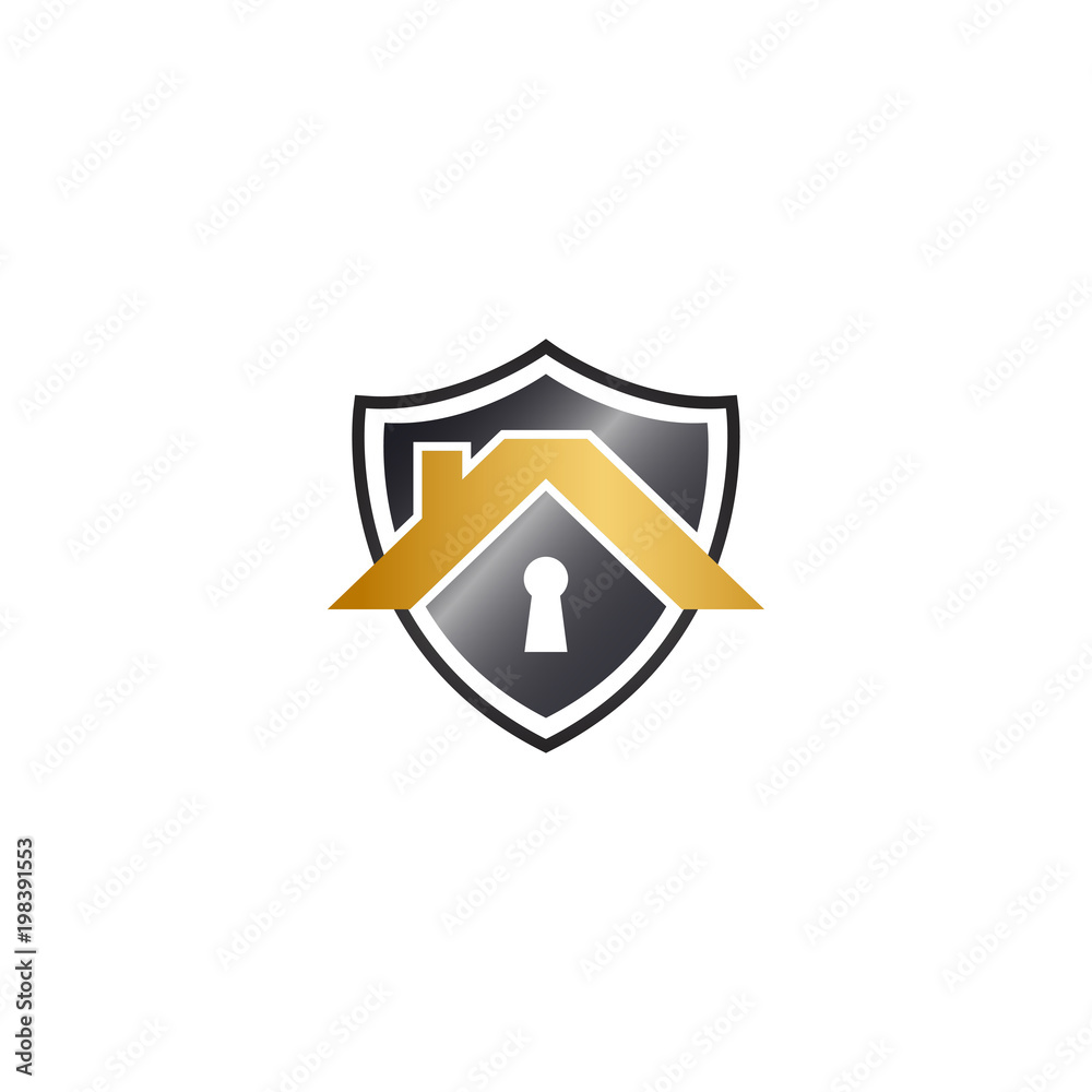 Abstract house shield logo design element Abstract house shield logo design element