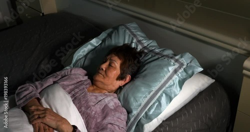 Senior woman cannot sleep at night