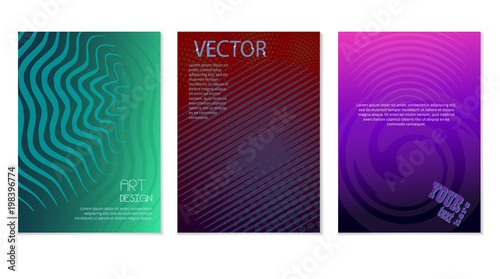 Covers design. Colorful halftone gradients. Future geometric patterns. © ammina