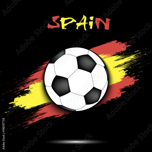 Soccer ball and Spain flag
