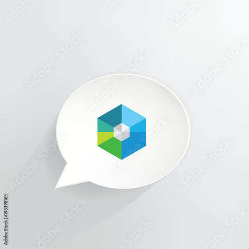 RaiBlocks Cryptocurrency Coin 3D Speech Bubble Background