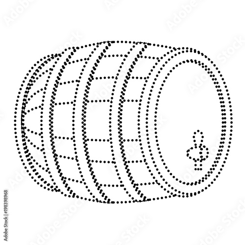 dotted shape wood barrel with wine alcohol beverege