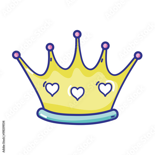 queen luxury crown with hearts decoration
