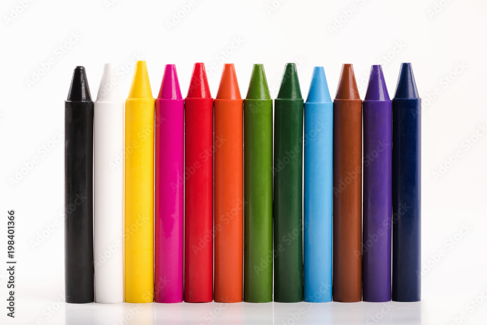 Multicolor crayons isolated on white background. Multicolor crayons isolated on white background.