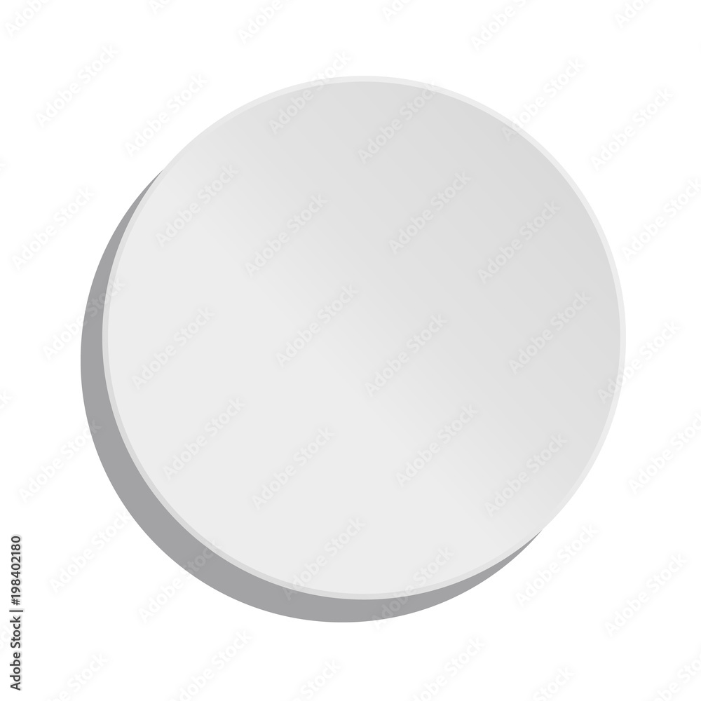 White Button On White Background - Vector Illustration - Isolated On White Background White Button On White Background - Vector Illustration - Isolated On White Background