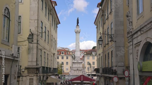 Statue at the end of a street