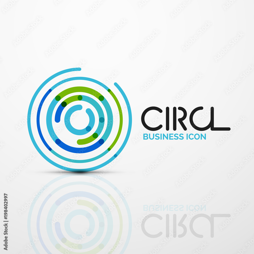 Abstract swirl lines symbol, circle logo icon Abstract swirl lines symbol, circle logo icon