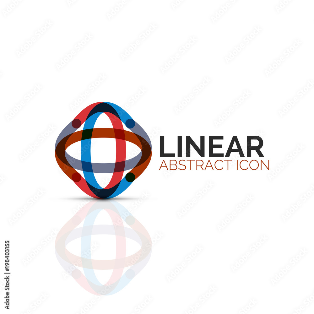 Abstract flower or star minimalistic linear icon, thin line geometric flat symbol for business icon design, abstract button or emblem Abstract flower or star minimalistic linear icon, thin line geometric flat symbol for business icon design, abstract button or emblem