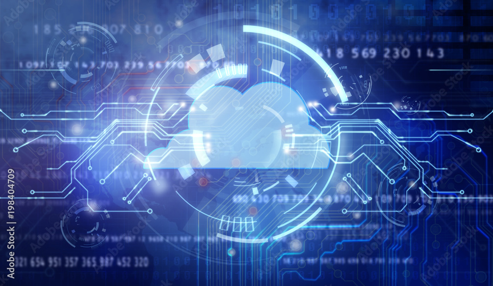 Abstract cloud technology in the future background, Abstract cloud technology in the future background,
