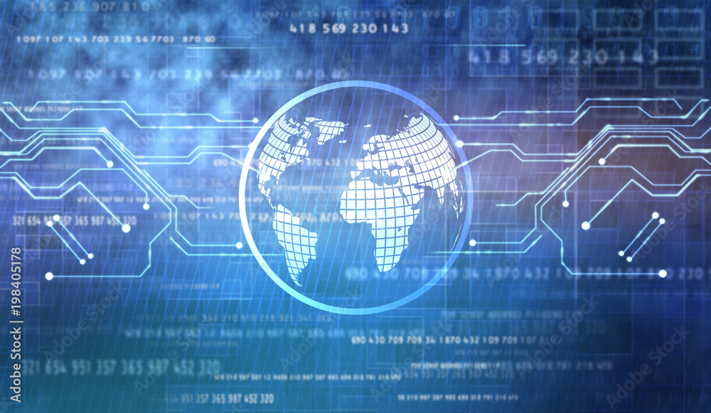 Fototapeta premium Abstract futuristic digital technology background.