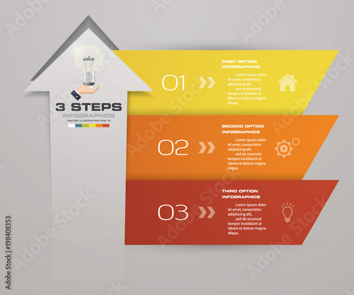 3 steps of arrow Infografics template. for your presentation. EPS 10.