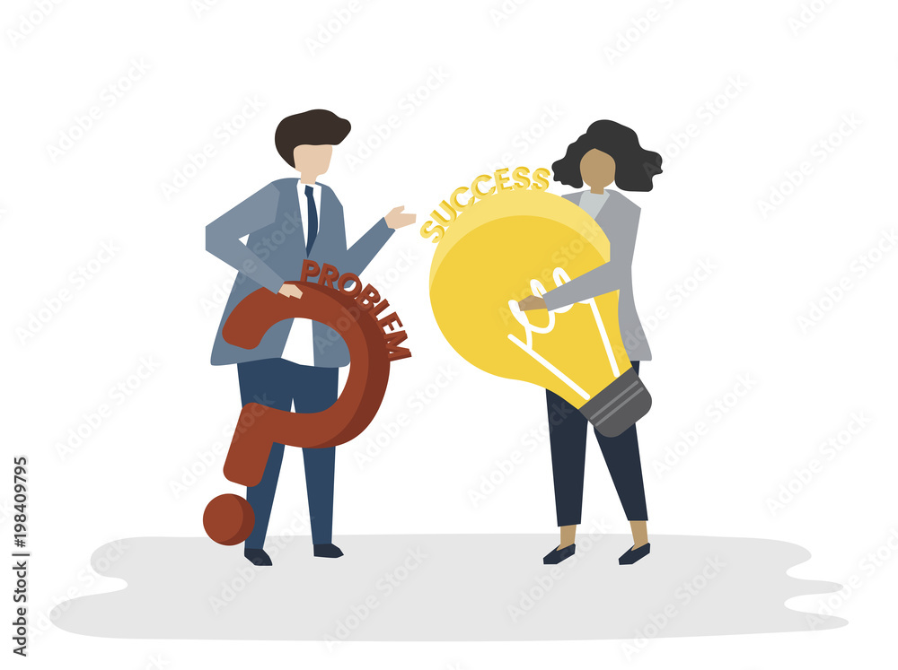 Illustration of people avatar business plan concept Illustration of people avatar business plan concept