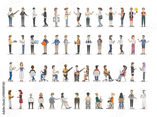 Collection of diverse illustrated people