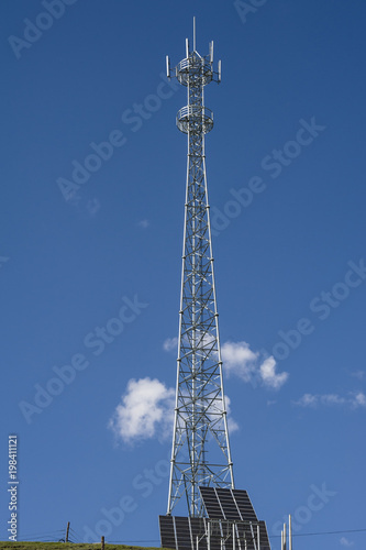 Telecommunication tower powered by solar energy