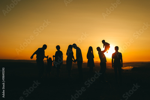 family and beautiful sunset © jul14ka