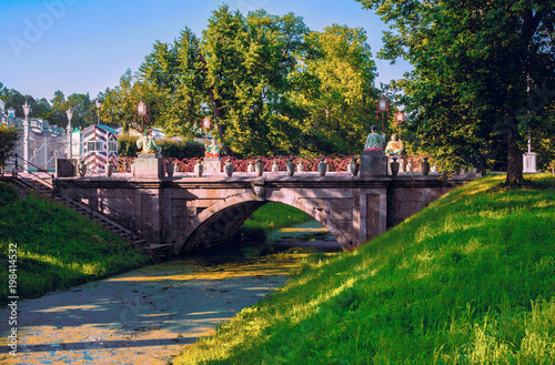 The Large Chinese bridge in the Alexander Park, Tsarskoe Selo, Pushkin,