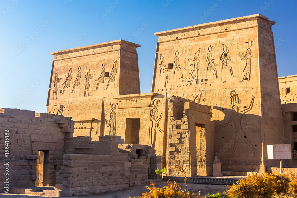 Naklejka premium Philae temple in aswan on the Nile in Egypt