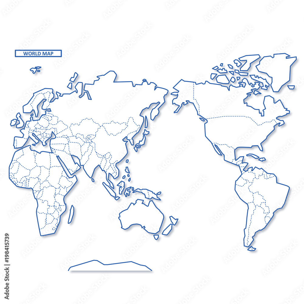セカイ地図 シンプル白地図