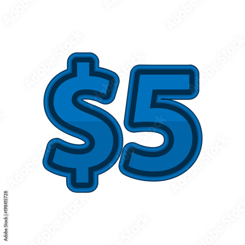 Illustration Vector of price 5 dollars