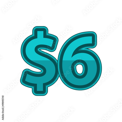 Illustration Vector of price 6 dollars