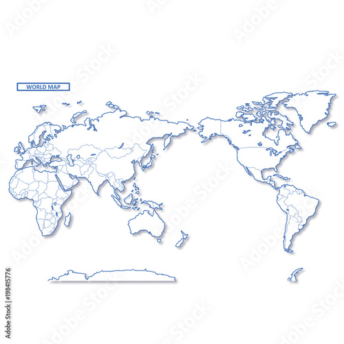 セカイ地図 シンプル白地図