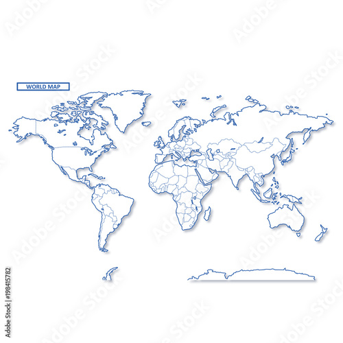 セカイ地図 シンプル白地図