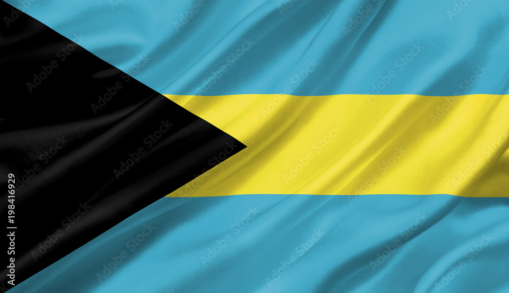 Bahamas flag waving with the wind, 3D illustration. Bahamas flag waving with the wind, 3D illustration.