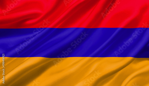 Armenia flag waving with the wind  3D illustration.