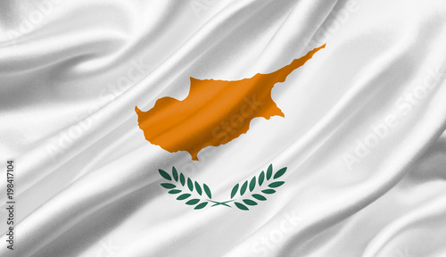 Fotografie Cyprus flag waving with the wind, 3D illustration.