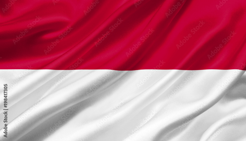 Indonesia flag waving with the wind, 3D illustration. Indonesia flag waving with the wind, 3D illustration.