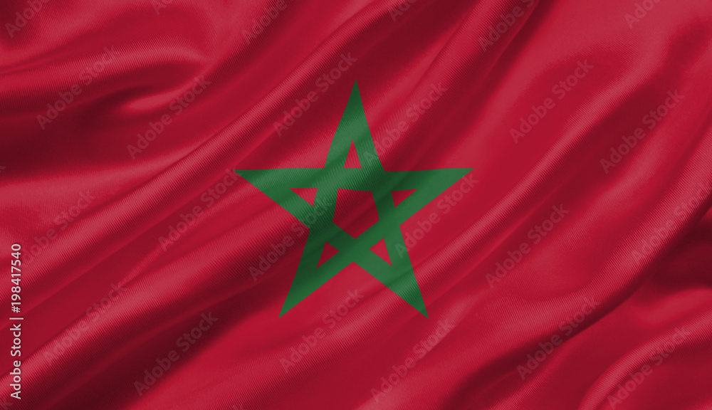 Morocco flag waving with the wind, 3D illustration. Morocco flag waving with the wind, 3D illustration.