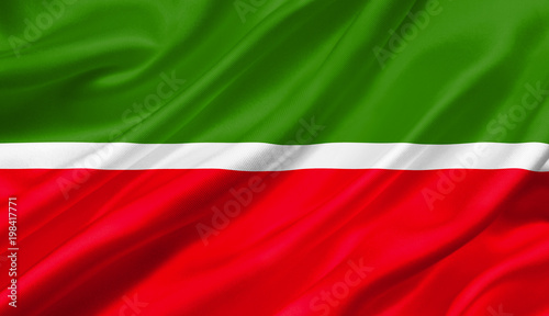 Tatarstan flag waving with the wind, 3D illustration.
